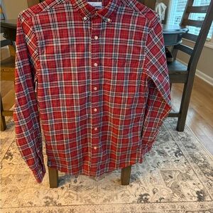 Sonoma long sleeve button up dress shirt Men’s small Red Plaid Casual Preppy Top